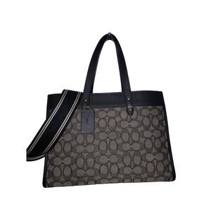 Coach Field Tote 30 in Signature Jacquard Navy